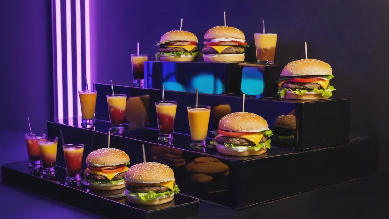 Burgers and Drinks Arrangement
