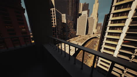 view of a city from a balcony