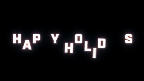 4k text reveal of the word "happy holidays