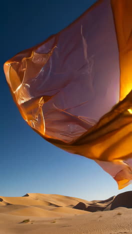 orange fabric in desert landscape