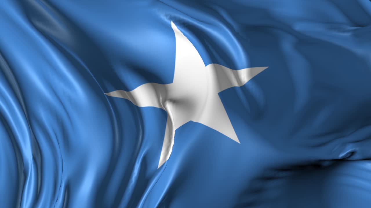 hermosa animación en 3d de la bandera de somalia en modo de bucle