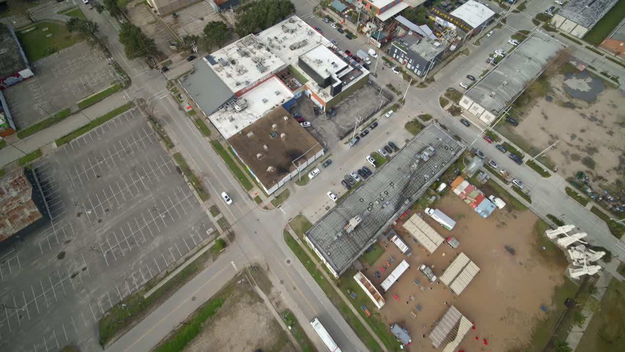 Drone view of East End urban area in Houston, Texas