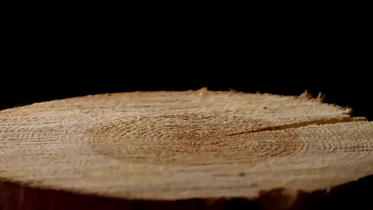 поперечное сечение старой сосны вращается.