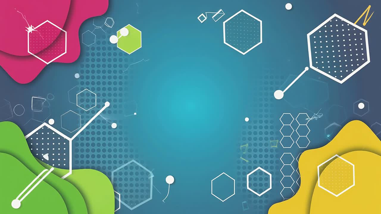 Dynamic Abstract Background with Moving Geometric Shapes and Fluid Elements