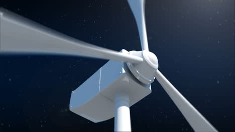 animación de una turbina eólica que gira sobre un fondo negro