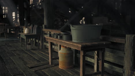 old rusty farm interior