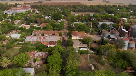 aerial, country town in argentina