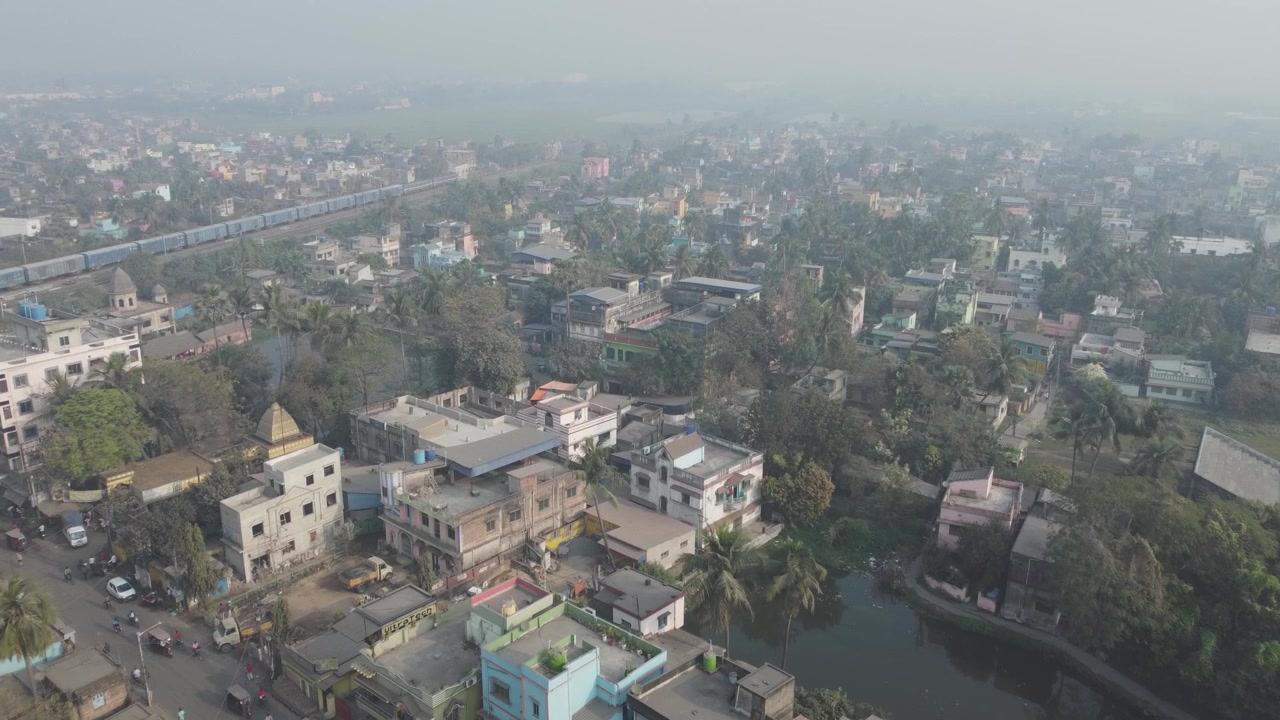 Ripresa aerea della città di Howrah.