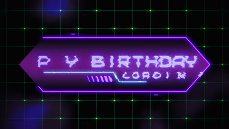 neon sign happy birthday loading