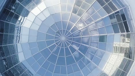 glass dome ceiling with geometric pattern