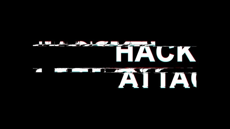 Serangan Hacker Teks Efek Glitch Distorsi TV Digital Animasi Loop 4K