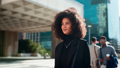 professional, black woman and commute by city