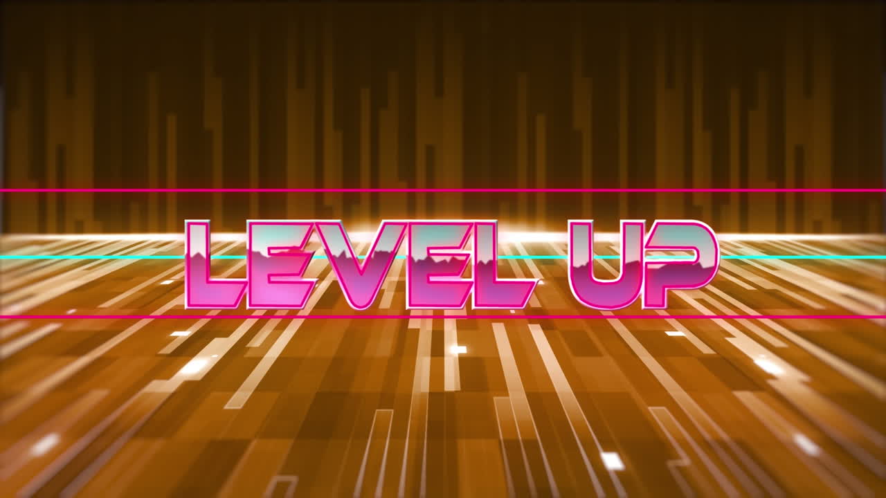 animación del texto de nivel superior sobre los senderos naranjas