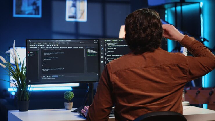 Beheerder met behulp van javascript coderingstaal om de IT-beveiliging te versterken