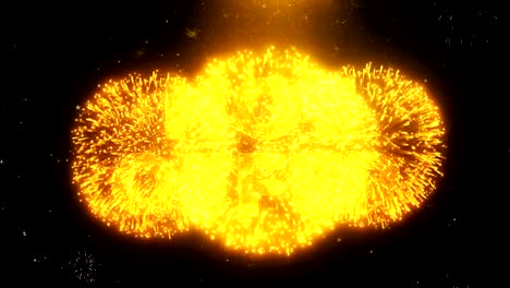 Hot Offer Text on Firework Display Explosion Particles.