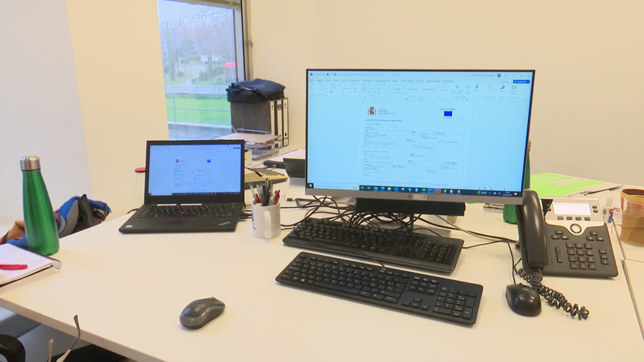 Office Workspace with Computer and Desk Accessories