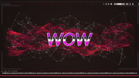 animación de texto wow sobre una red de conexiones