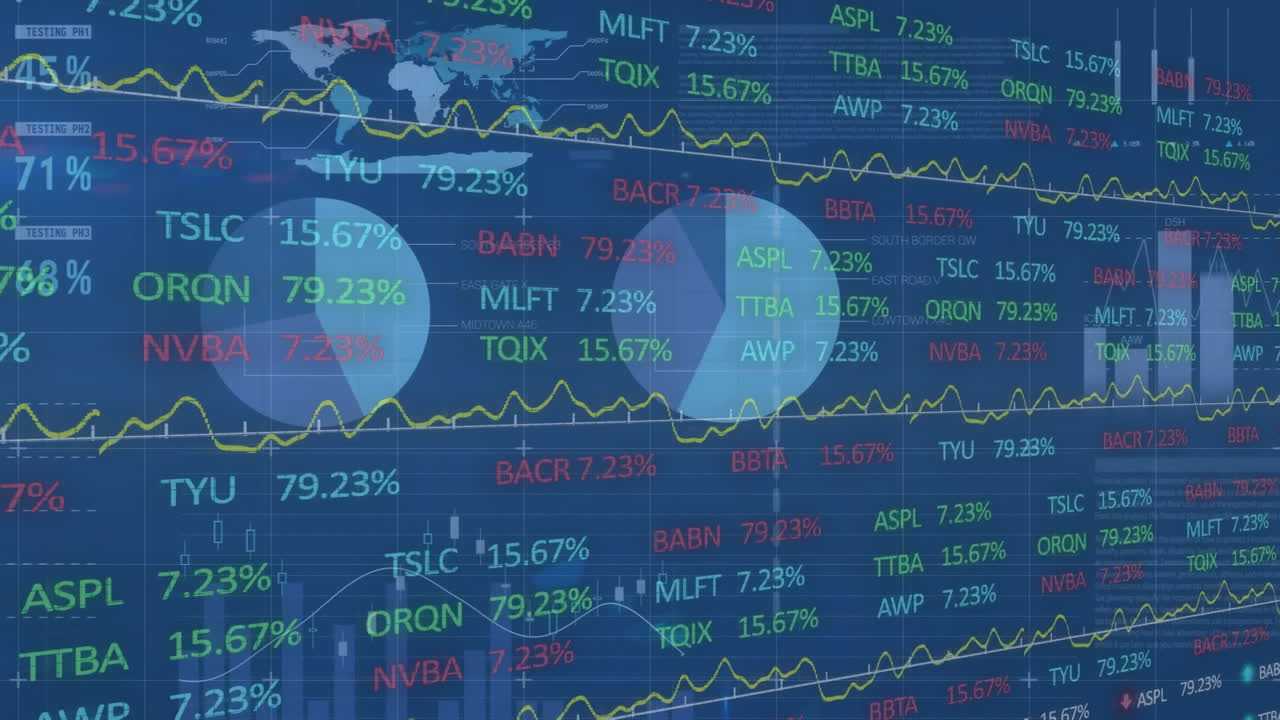 図の上での金融データ処理のアニメーション
