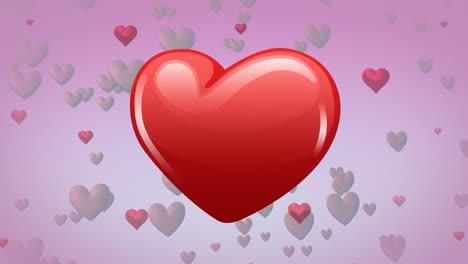 Animation-of-multiple-red-hearts-on-pink-background