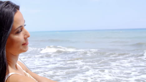 Attractive-Lady-at-the-Beach-on-a-Tropical-Climate