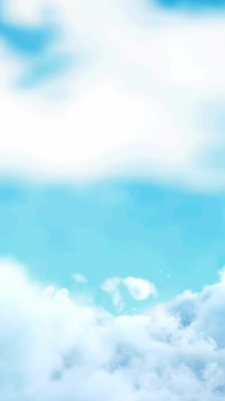 Animation of white clouds moving slowly on blue sky