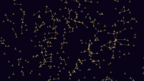 futuristic triangles connected lines in dark space