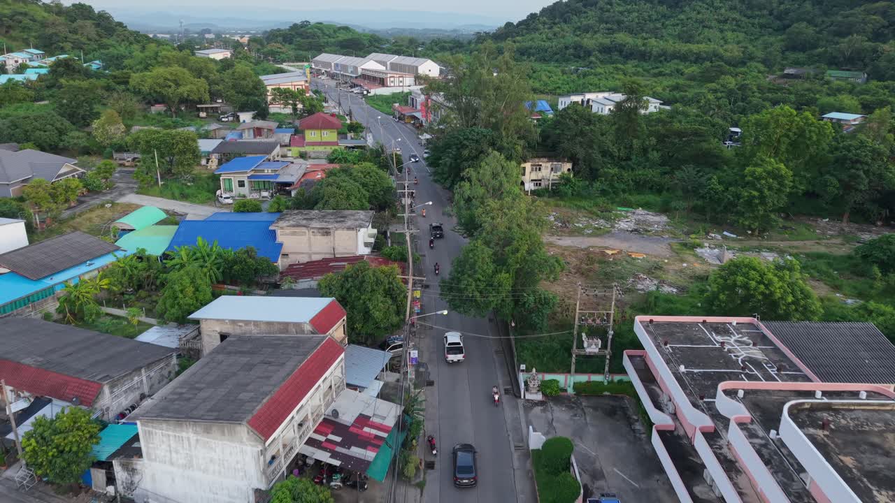 Aerial view of a town in Thailand