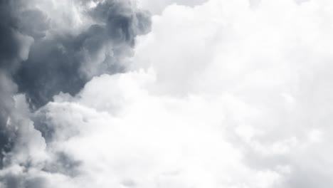 gray clouds moving in the clear sky, point of view