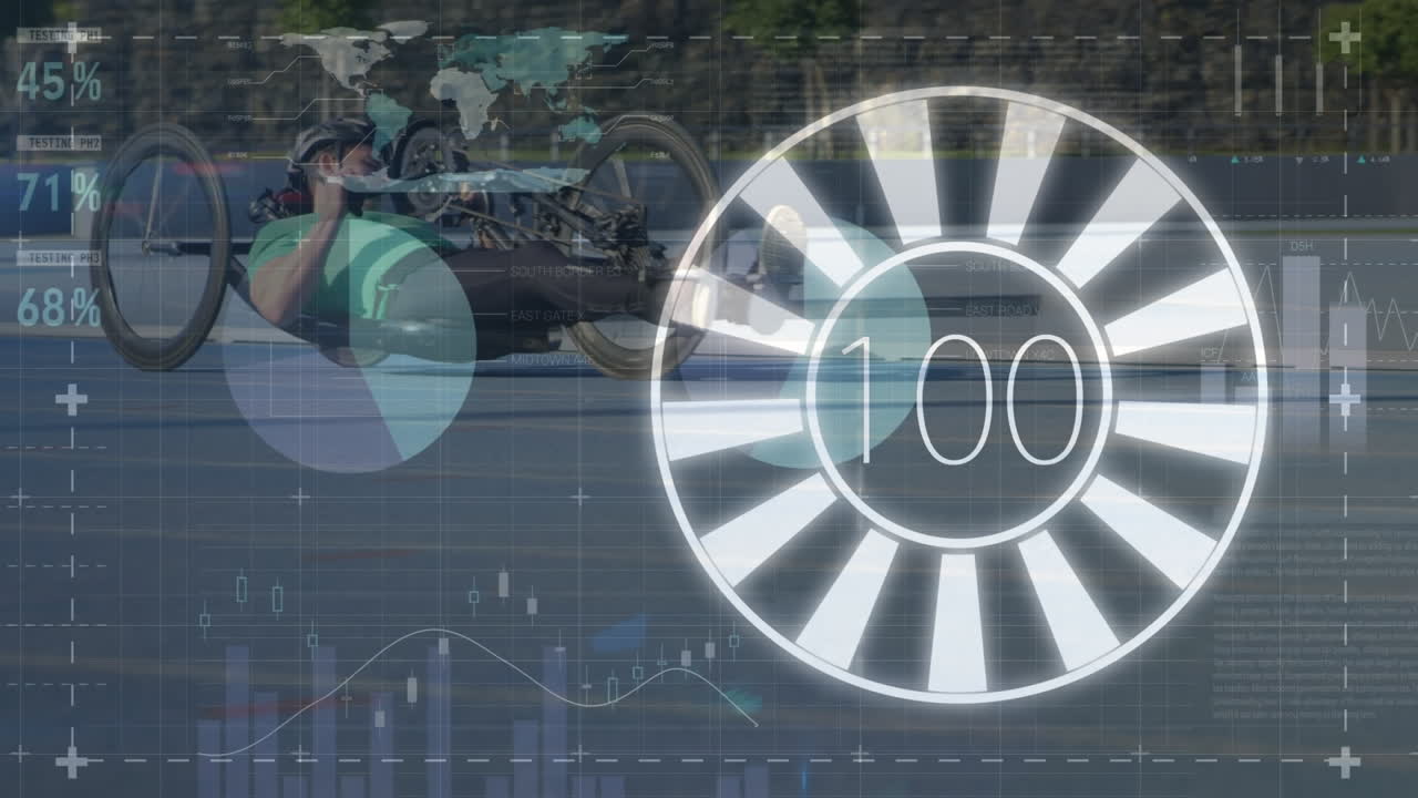 백인 남성 누워있는 자전거에 대한 통계 및 데이터 처리 애니메이션