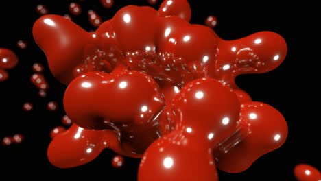 blob floating abstract tech bio liquid blood chemical paint background loop 4k