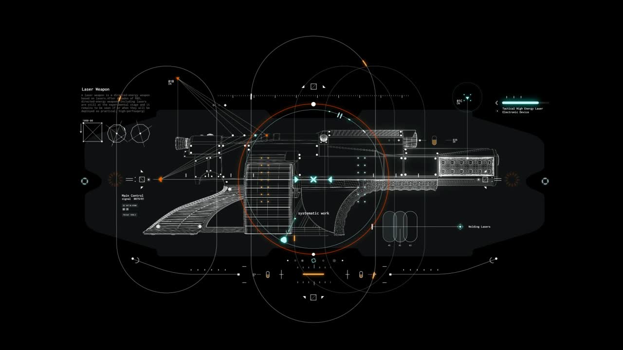 Futuristic Laser Weapon Blueprint