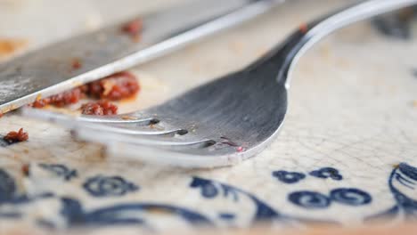 empty plate with fork and knife