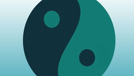 animation of ying yang symbols spinning over green background