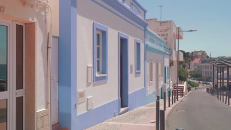 blue and white house in albufeira portugal