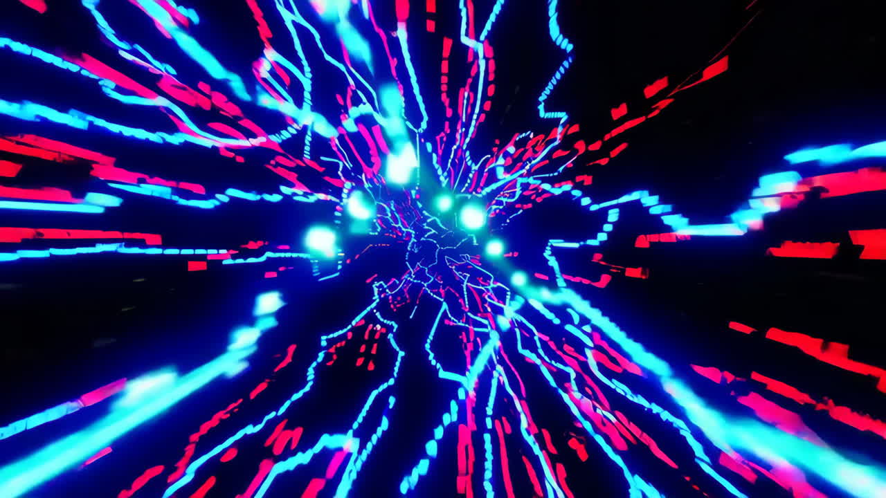 túnel de neón abstracto