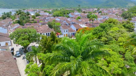 paraty, rio de janeiro, rj, brazil, panoramic view, drone footage, and mountain brazilian culture, old church, historic city, orbit plane