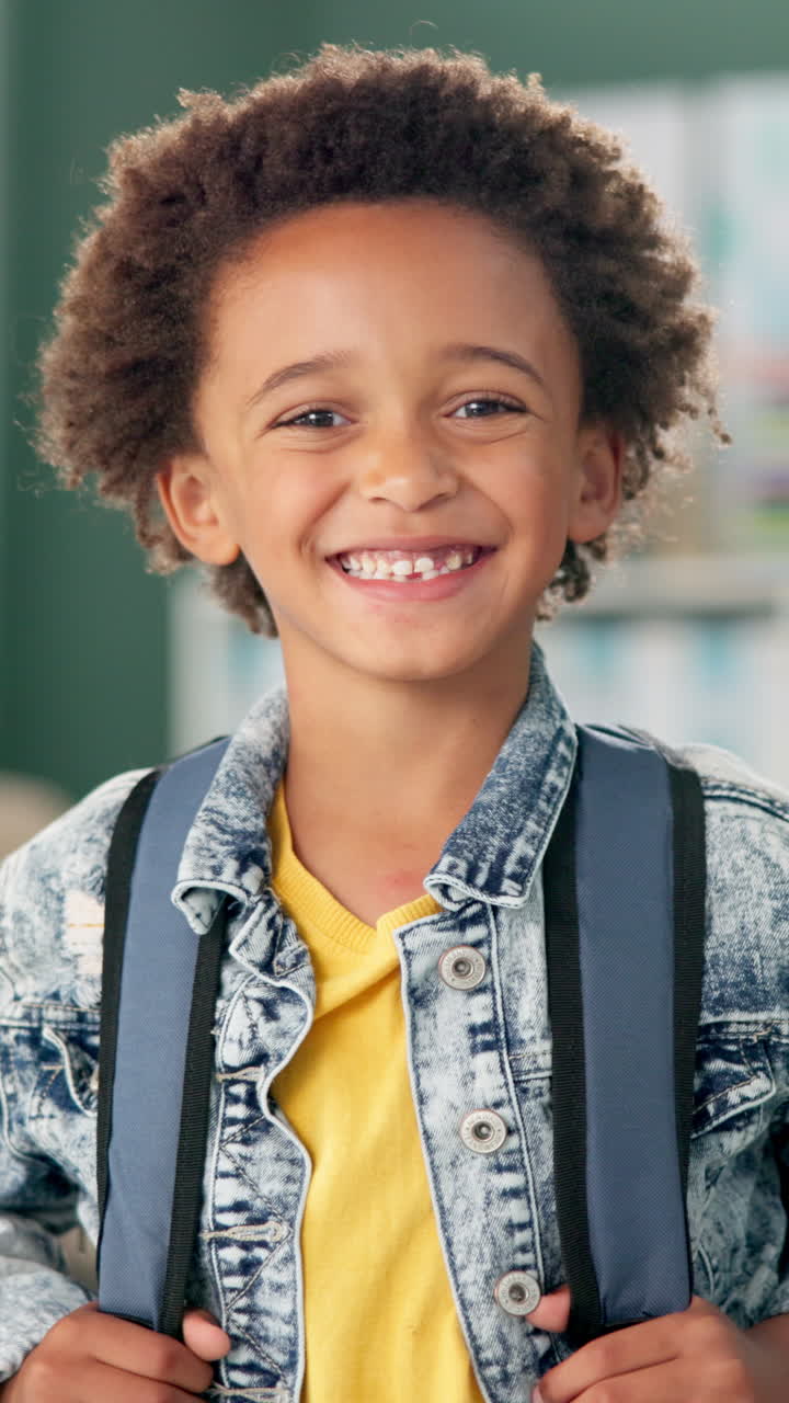 Portrait of a Smiling Student with Backpack