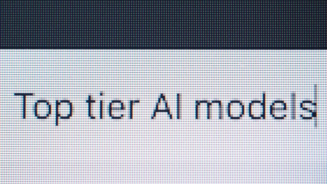 Top tier AI models on screen