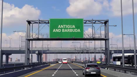 antigua and barbuda road sign