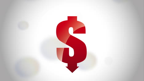 red dollar symbol with downward arrow