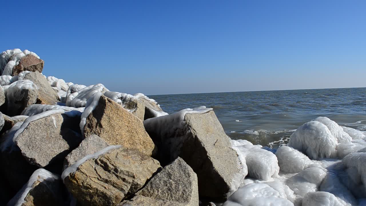 Optagelse i februar. Is og sol