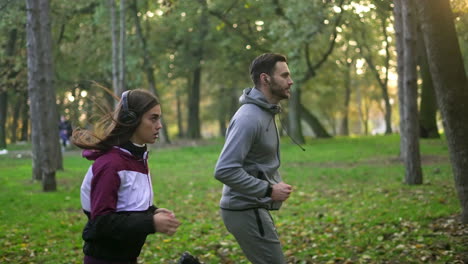 couple jogging in the park