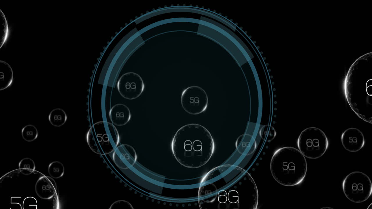 анимация текста 6g и обработка цифровых данных через сканирование объекта