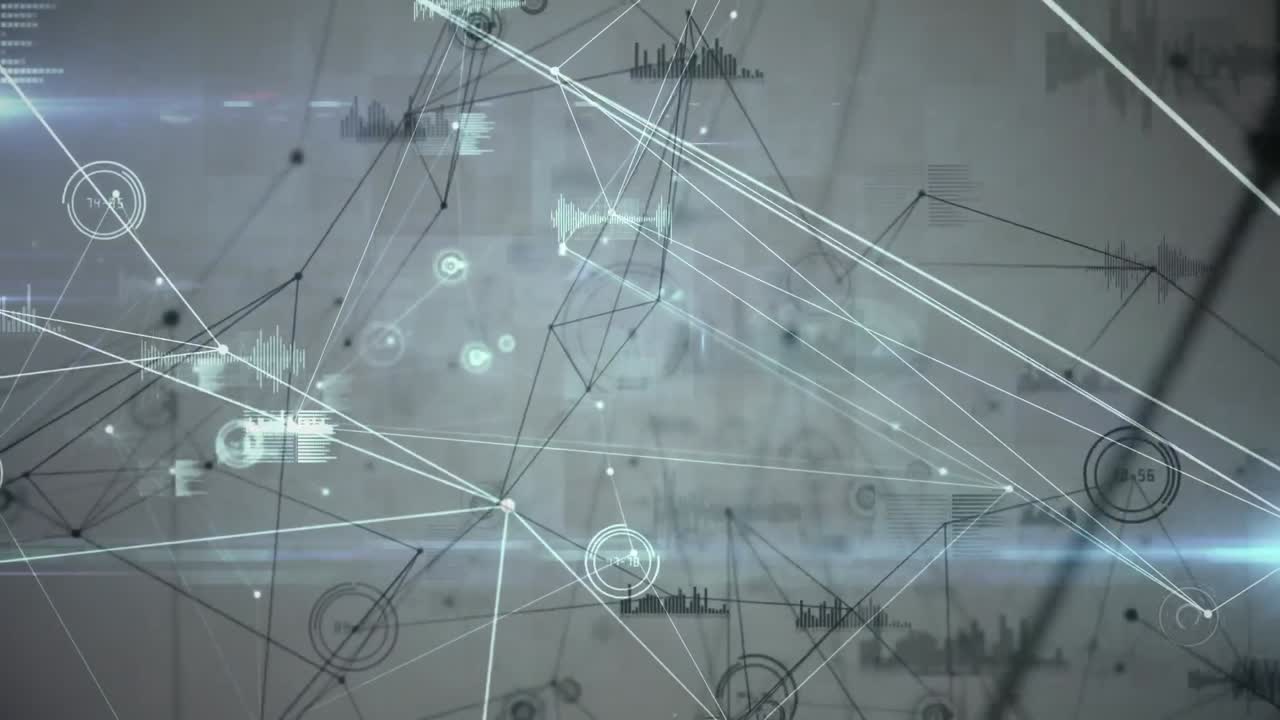 animación del procesamiento de datos , placa de circuitos informáticos y red de conexiones