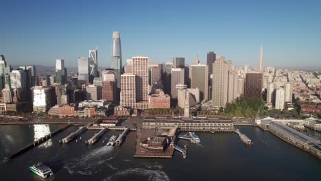 alta antena del horizonte del centro de san francisco, distrito financiero, 4k