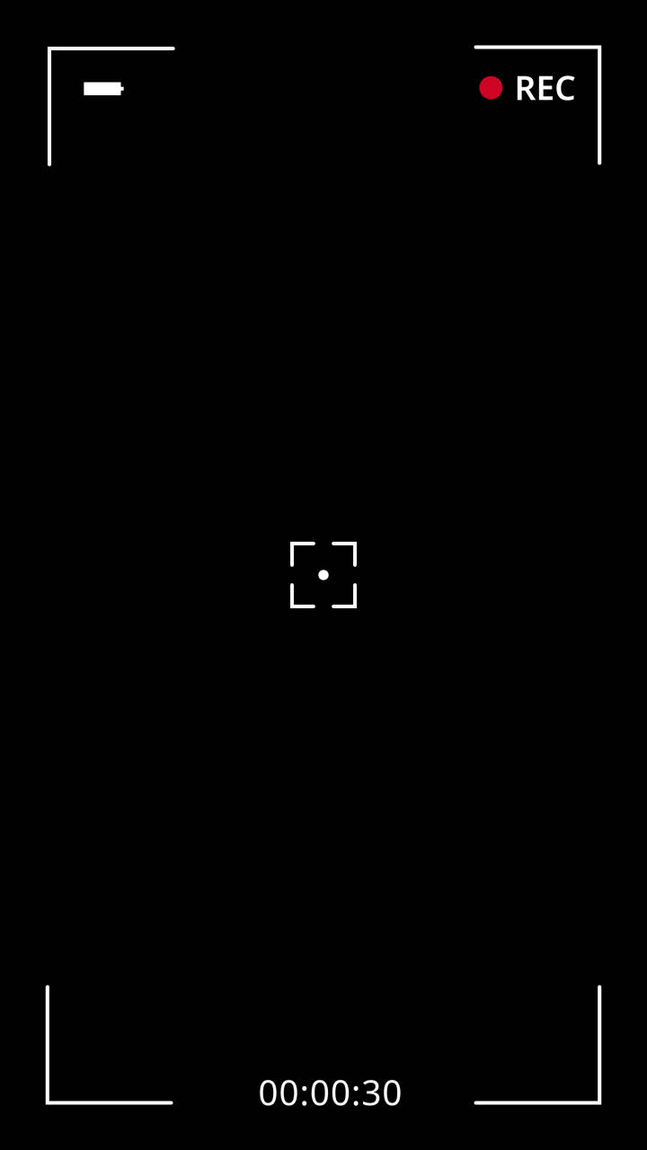 Camera Recording Interface Overlay on Black Background