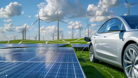 electric vehicle charging at a renewable energy farm