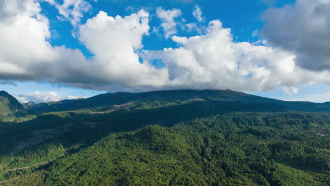 aerial dolly timelapse of clouds going over peak of calbuco volcano