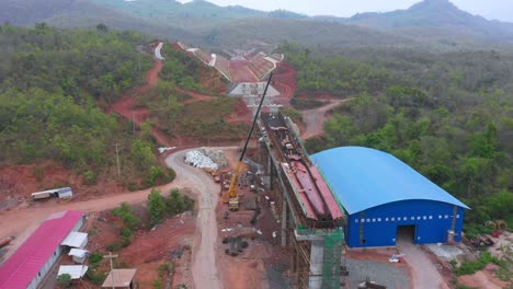 highway and bridge construction site in the mountains