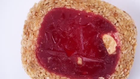 delicias turcas dulces orientales de primer plano girar en movimiento lento